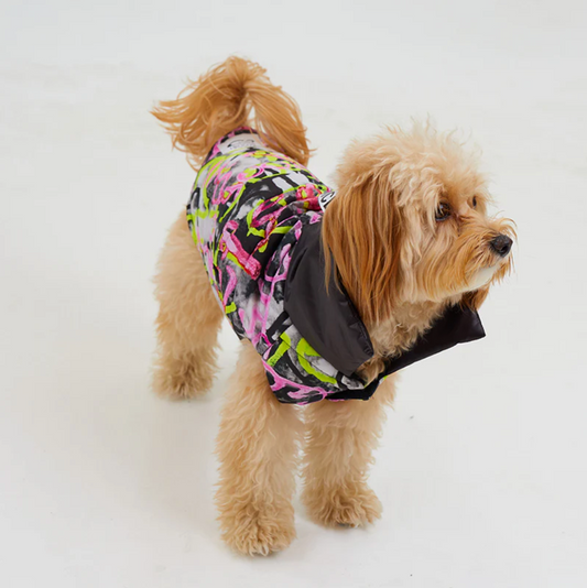 Woofy Graffiti Wasserdichte Pufferjacke